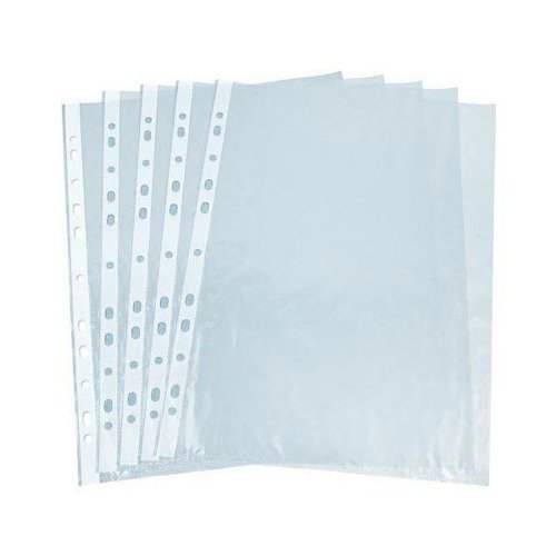 Q-Connect Punched Pockets Polypropylene 50 Micron A4 Embossed (100 Pack) KF24001