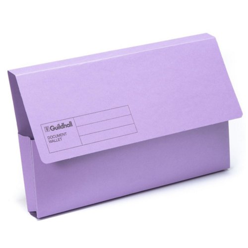 Guildhall Document Wallets Foolscap Violet (Pack of 50) GDW1-VLT