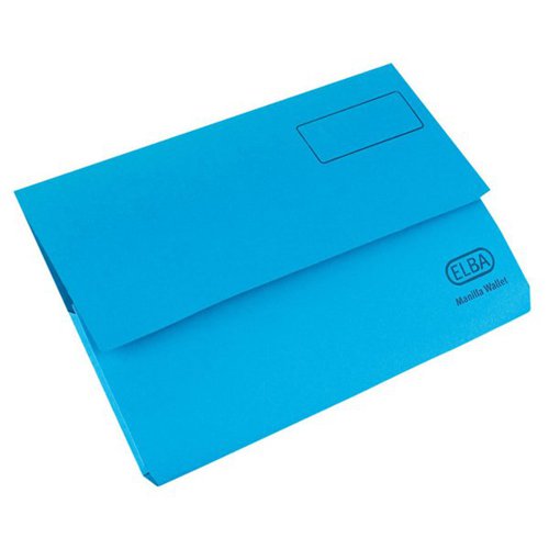 Elba Strongline Document Wallet Bright Manilla Foolscap Blue (25 Pack) 100090140 | BX03221 | Hamelin