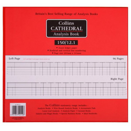 Collins Cathedral 150/12.1 Analysis Book 12 Cash Columns 96 Pages 812112/5