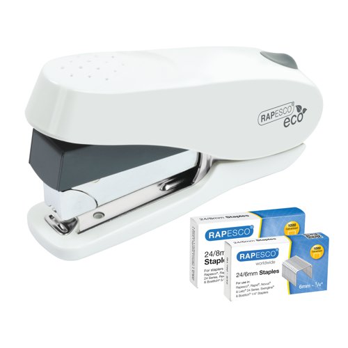 Rapesco ECO Luna Less Effort Stapler White 1467 | Rapesco Office Products Plc