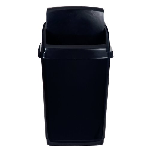 2Work Swing Top Bin 50 Litre Black RB02381