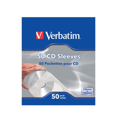 Verbatim CD/DVD Sleeves Paper (50 Pack) 49992