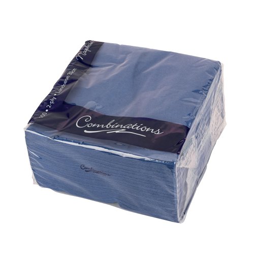 AU01128 | Luncheon napkins offering the perfect finishing touch, finished in high quality tissue and carefully bonded with a distinct emboss. These 2-ply, navy blue napkins are supplied in a pack of 100 and measure 330mm x 330mm.