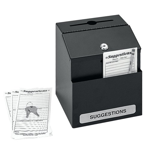 Safco Locking Suggestion Box Black 4232BL Post Boxes GU42322