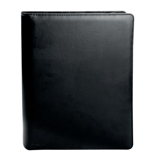 This stylish folder has a professional look and contains everything you need for meetings, conferences and presentations on the go. The leather look folder contains a 4 ring binding mechanism, A4 pad, internal calculator and gussetted pocket for note taking and document or tablet storage. The folder also has business card holders and two multifunctional pockets for keeping everything you need organised in one place.