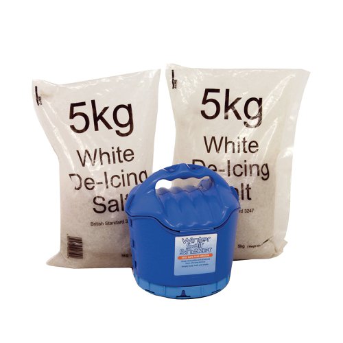 Handheld Salt Shaker and 2xBags of White Salt 5kg 389106 | WE35434 | HC Slingsby PLC