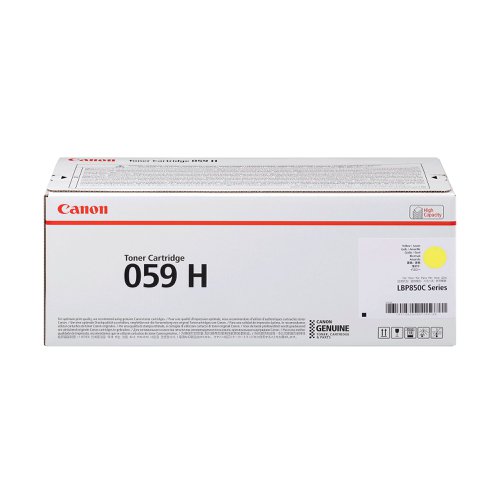 Canon 059H Toner Cartridge High Yield Yellow 3624C001