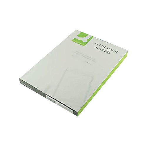 Q-Connect Cut Flush Folders A4 Clear (Pack of 100) KF24002 | KF24002 | VOW