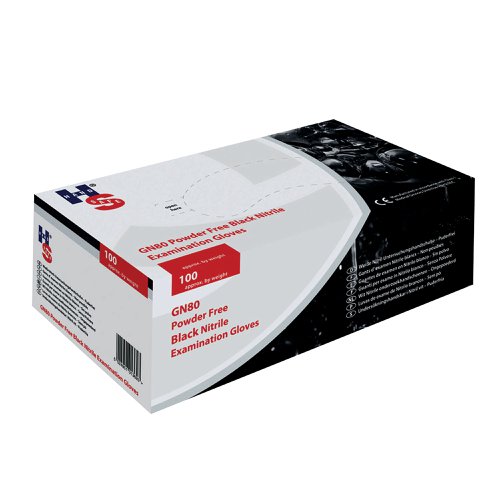 Handsafe Speciality Nitrile Gloves Medium Black (100 Pack) GL897