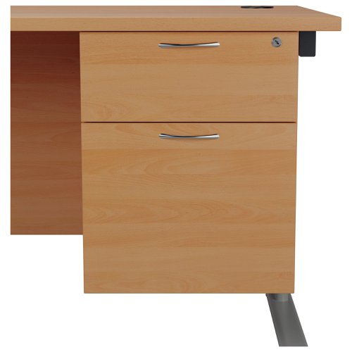 Jemini 2 Drawer Fixed Pedestal 404x655x495mm Beech KF74411