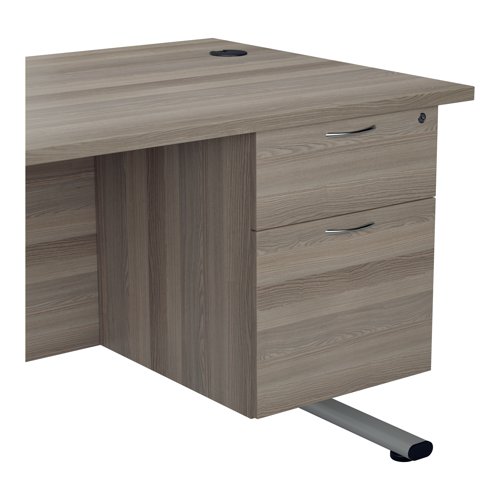 Jemini 2 Drawer Fixed Pedestal 404x655x495mm Grey Oak KF74413