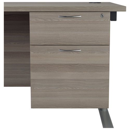 Jemini 2 Drawer Fixed Pedestal 404x655x495mm Grey Oak KF74413