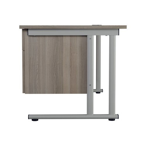 Jemini 2 Drawer Fixed Pedestal 404x655x495mm Grey Oak KF74413