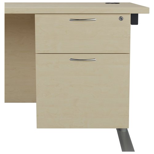 Jemini 2 Drawer Fixed Pedestal 404x655x495mmMaple KF74414