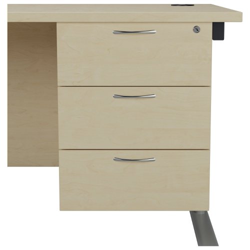 Jemini 3 Drawer Fixed Pedestal 400x655x495mm Maple KF74420