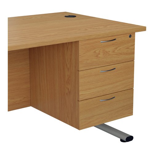 Jemini 3 Drawer Fixed Pedestal 400x655x495mm Nova Oak KF74421