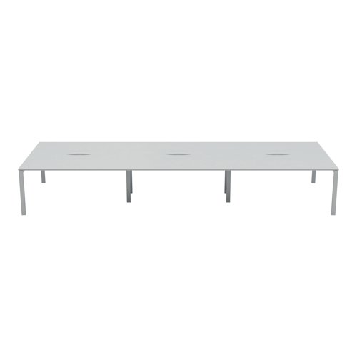 Jemini 6 Person Bench Desk 4800x1600x730mm White/White KF809531