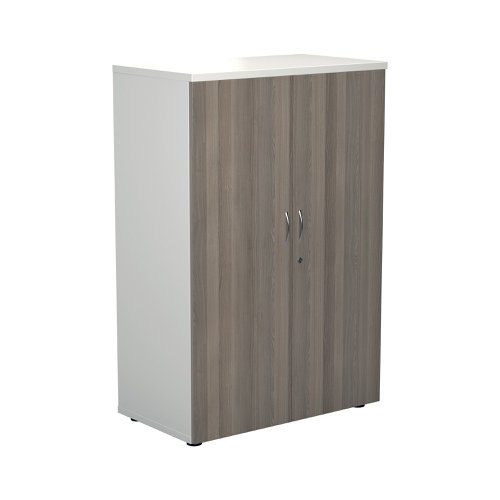 Jemini Wooden Cupboard 800x450x1200mm White/Grey Oak KF810308