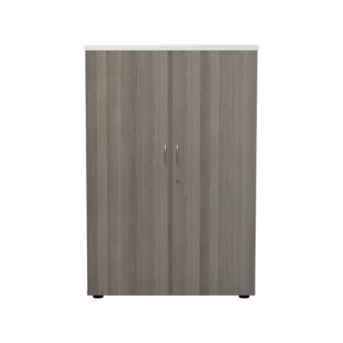 Jemini Wooden Cupboard 800x450x1200mm White/Grey Oak KF810308 | VOW