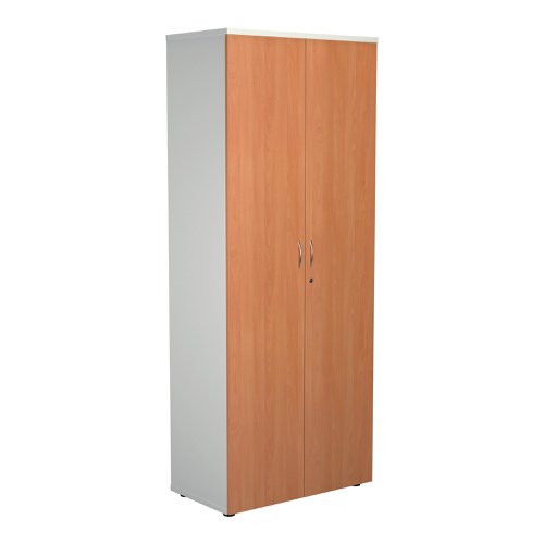 Jemini Wooden Cupboard 800x450x2000mm White/Beech KF811107