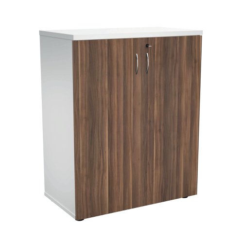 Jemini Wooden Cupboard 800x450x730mm White/Dark Walnut KF811282