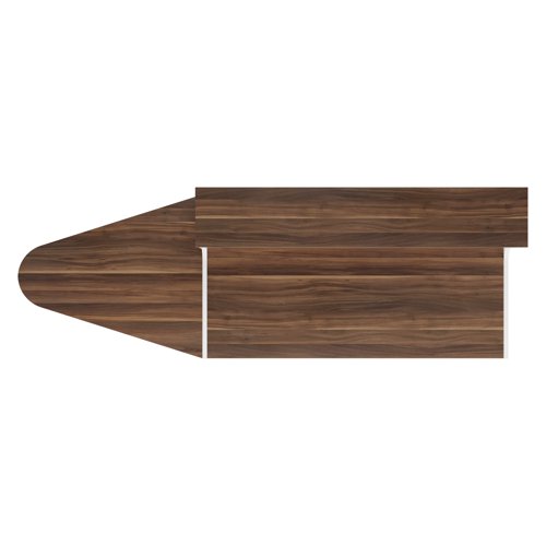 Jemini Reception Unit with Extension 1400x800x740mm Dark Walnut/White KF818398