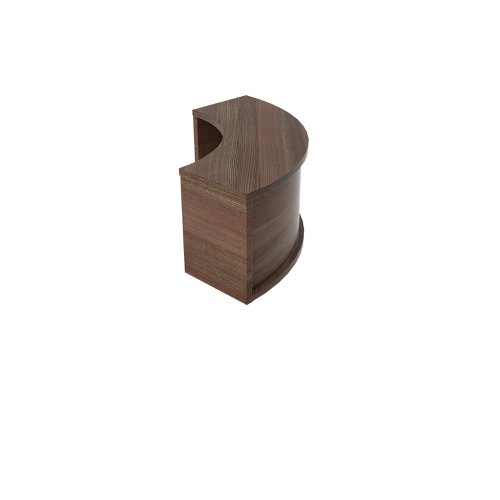 Jemini Reception Modular Corner Riser Unit 800x800x400mm Dark Walnut KF71537