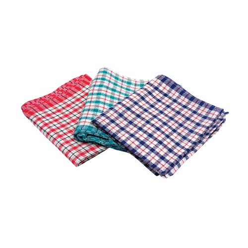 2Work Tea Towels 480x710mm Assorted Check Design (Pack of 10) CPD02228