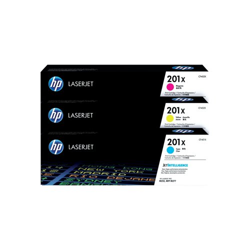 HP 201X Original LaserJet Toner Cartridge High Yield Cyan 3-pack CF253XM