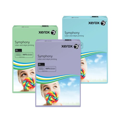 Looking to add some colour to your life? Xerox A4 Symphony Mid-Blue Paper helps your documents stand out from the pack. Created according to the exacting standards applied to all Xerox products, it has the same smooth surface, printability and excellent opacity we have come to expect. Designed for high speed, high volume printing and compatible with all laser, inkjet and copier printers, this 80gsm paper is nothing less than the very best.