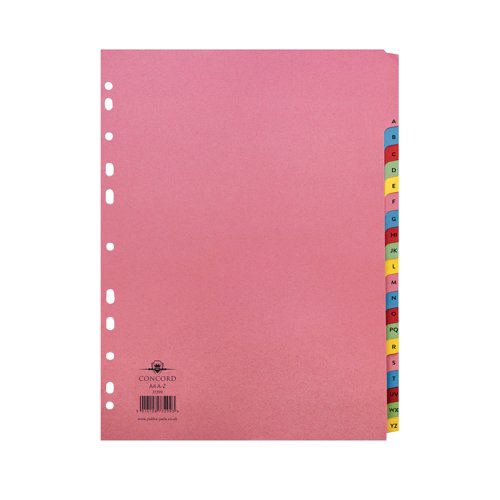 thumbnail image 2 of Concord A4 Subject Dividers - 20-Part White Dividers, 230 Micron, 11-Hole Punched | Heavyweight Organisation For Students & Office 2 of 12