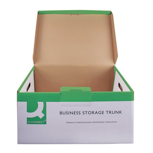 Q-Connect Business Storage Trunk Box W374xD540xH245mm White (Pack of 10) KF21663 Storage Boxes KF21663