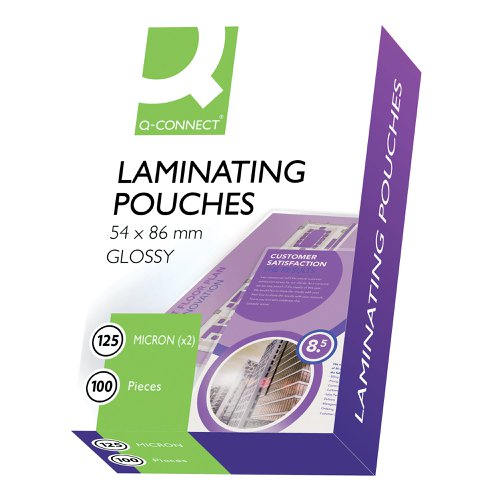 Q-Connect 54x86mm Laminating Pouches 250 Micron (Pack of 100) KF01203