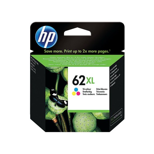 HP 62XL Original Ink Cartridge High Yield Tri-color C2P07AE