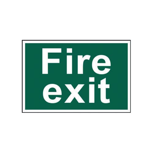 Spectrum Industrial Fire Exit Text Pvc Sign 300X200Mm 150