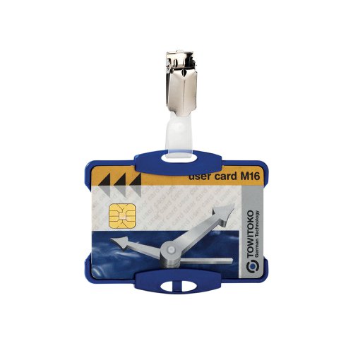 Durable Card Holder with Clip 54x87mm Blue (Pack of 25) 8118/06 | DB90942 | Durable (UK) Ltd