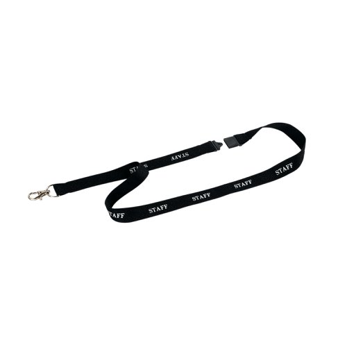 Durable Textile Staff Lanyard 20mm Black (Pack of 10) 823901