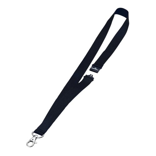 Durable Name Badge Lanyard 20mm Black (Pack of 10) 8137/01