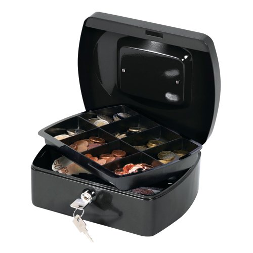 Q-Connect Cash Box 8 Inch Black KF02602 | VOW