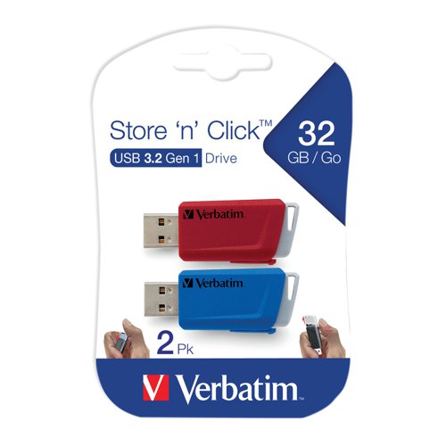 Verbatim Store and Click USB 3.2 32GB (2 Pack) 49308