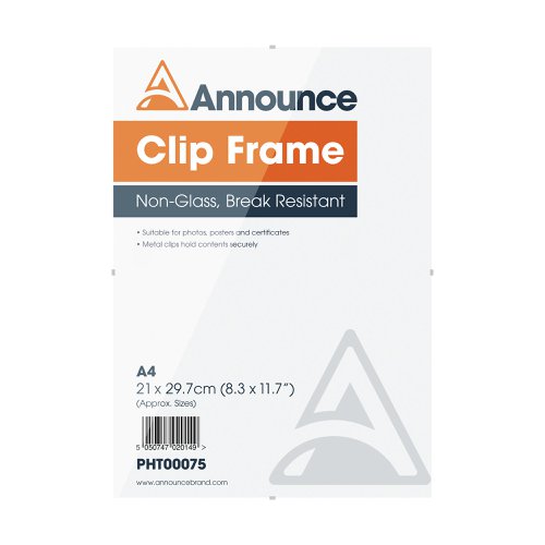 Announce Metal Clip Frame A4 PHT00075 Picture Frames PHT00075