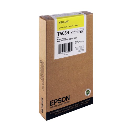 Epson T6034 Ink Cartridge Ultra Chrome K3 220ml Yellow C13T603400