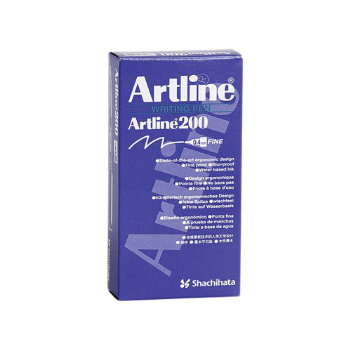 Artline 200 Fineliner Pen Fine Black (Pack of 12) A2001