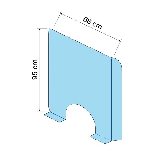 Exacompta Sneeze Guard Cashier Protection Stand 95x68cm 80058D