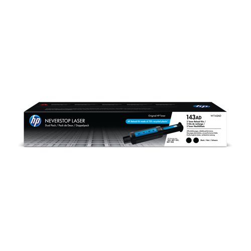 HP 143A Original Neverstop Toner Reload Kit Black 2-pack W1143AD