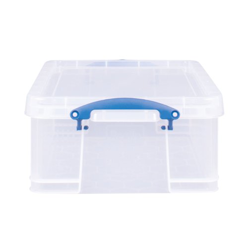 Really Useful 18L Plastic Storage Box with Lid L480xW390xD200mm CD/DVDs Clear EBCCD