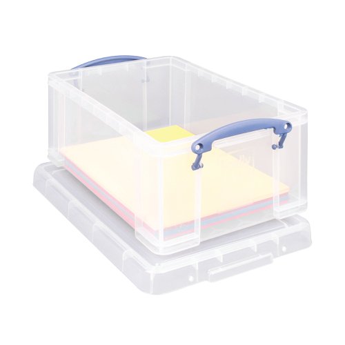 Really Useful 9L Storage Box With Lid and Clip Lock Handles Clear 9C