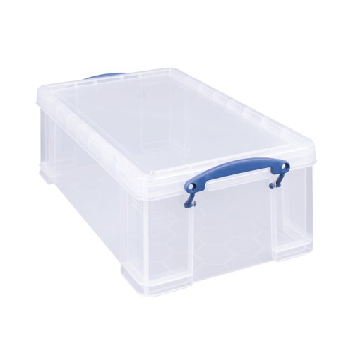 Keep files and documents neatly stored away in this 12 Litre Plastic Storage Box from Really Useful. With 12L of capacity, the large interior provides plenty of room for C4 and DL envelope storage. The clear sides let you see contents at-a-glance for efficient organisation, and provide sturdy protection from the elements and vermin. The design is stackable as well for space-saving storage, and features handles for easy carrying.