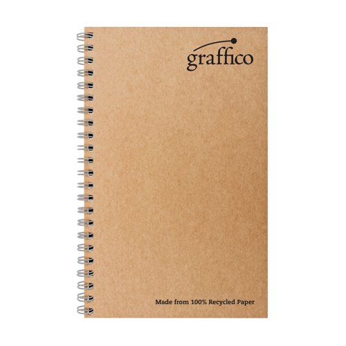 Graffico Recycled Wirebound Notebook 160 Pages A5 (Pack of 10) EN07341 | 